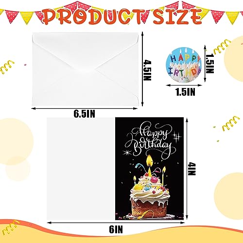 Image of Harloon 200 Pack Happy Birthday Card Assorted Bulk with Blank Envelopes and Stickers 4 x 6 Inches Greeting Blank Happy Birthday Cards for Men Women Adults Kids, 20 Styles(Actual Style)