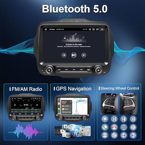 Rádio de carro estéreo para Jeep Renegade 2015 2016 2017 2018 2019 2020, Android 14, navegação GPS 9