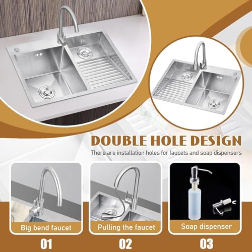 Évier à linge en acier inoxydable cuve buanderie et planche de lavage - 7