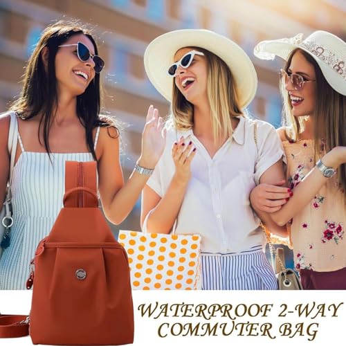 Waterproof 2-Way Commuter Bag, Waterproof Oxford Large Capacity Convertible Travel Bag, Anti-Theft Travel Tote for Women (Gray)2