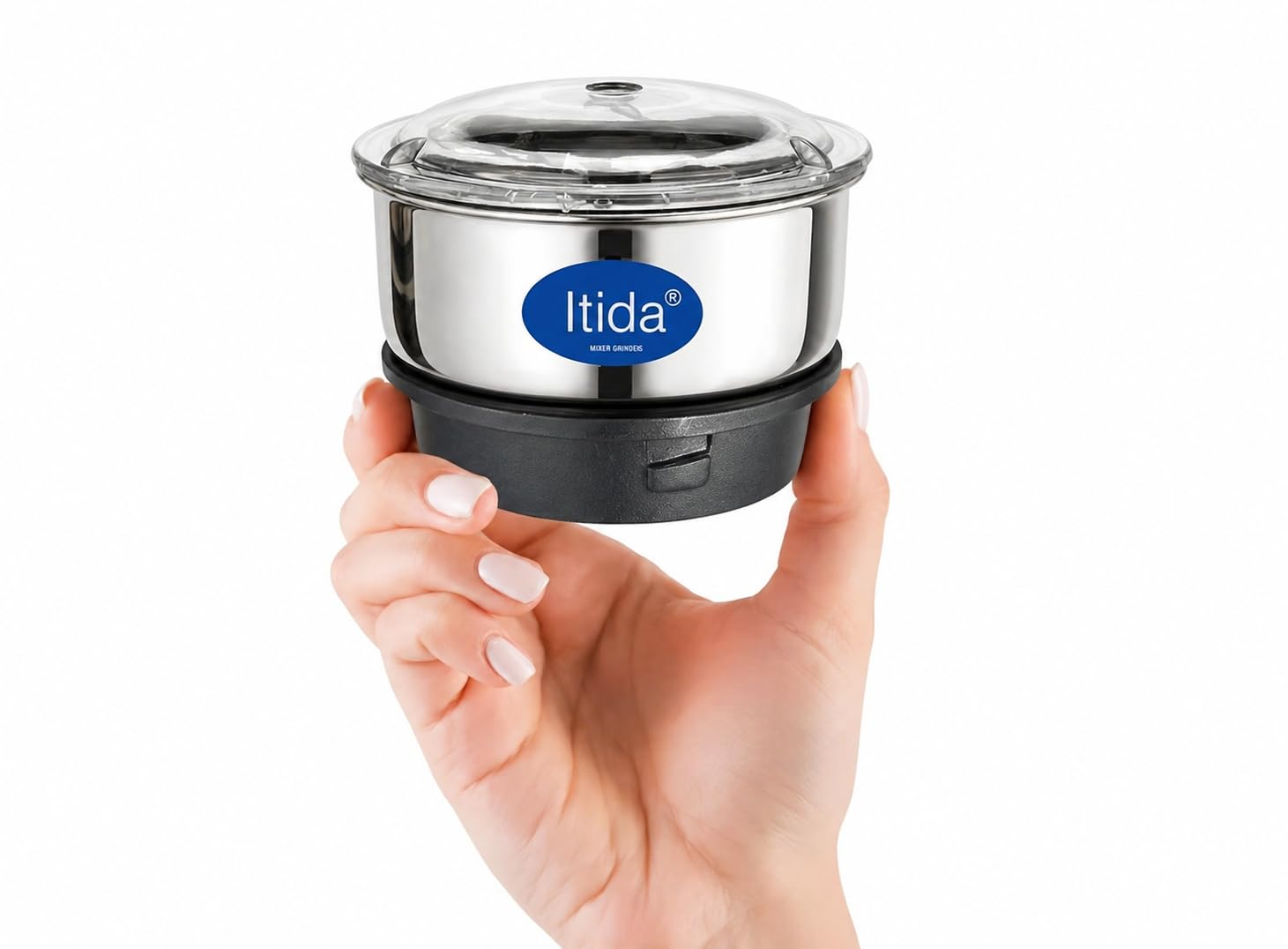 Bajaj Compatible Itida® Mixer Grinder Jar Small (Chutney Jar), Stainless Steel, Transparent Lid, Sharp Blade, Aluminium Base, 2 Lock 4 Teeth Coupler-image-48