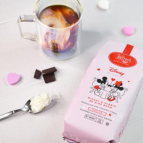 Joffrey's Coffee - Disney Mickey & Minnie Be Mine Brew, Disney Specialty Coffee Collection, Medium Roast, Arabica Beans, Chocolate & Coconut Cream Flavor, Brew Or French Press (Whole Bean, 11 Oz) #TOP2