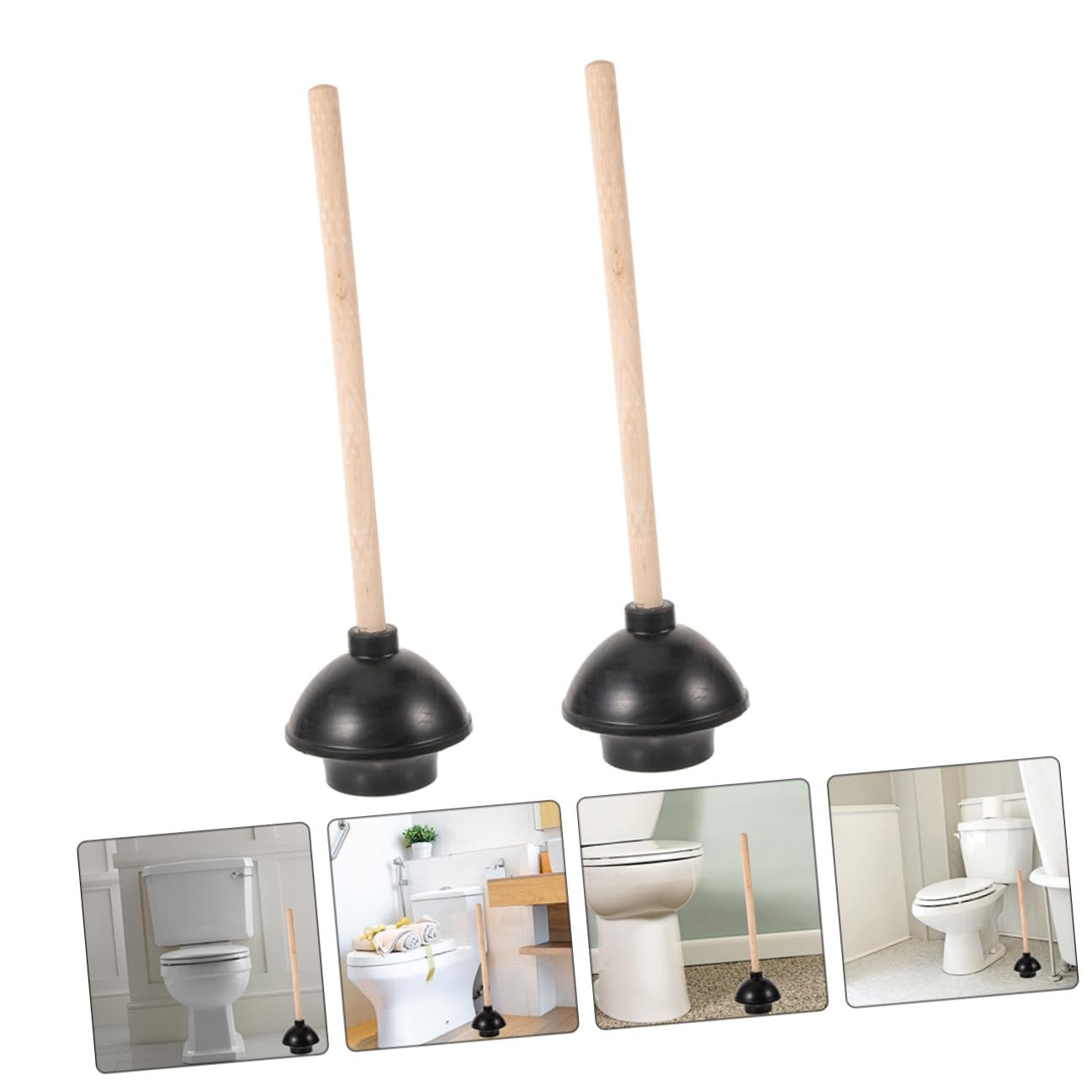 TOYANDONA 2 Stück-pack Toilettenpömpel Gummi Mit Holzgriff Saugnapf Für Badezimmer Verstopfungslösung