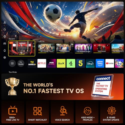 Image of 4K Projector with WiFi and Bluetooth, VIDAA Smart Projector 1200+ APPs /Live&Official AirPlay Kogata 2000 ANSI Auto Focus 6D Keystone Indoor /Outdoor Projector 60W Dolby Home Theater Portable