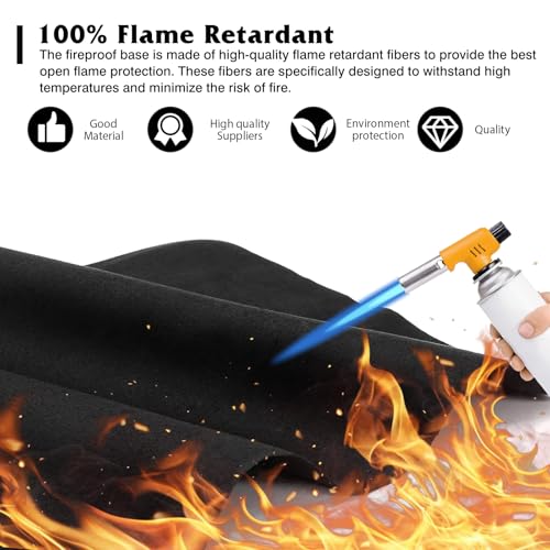 PRITOK Feuerfeste Unterlage Hitzebeständig Hitzeschutzmatte: 2 Stück 5mm Hitzeschutzmatte Feuerschutzmatte Hitzebeständig bis 1000 °C, Carbonfilz Feuerschutzmatte für sicheren Brandschutz