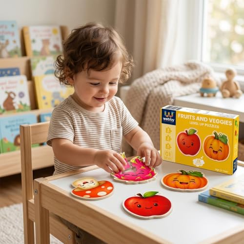Image of Webby Fruits and Vegetables Level Up Jigsaw Puzzle for Kids