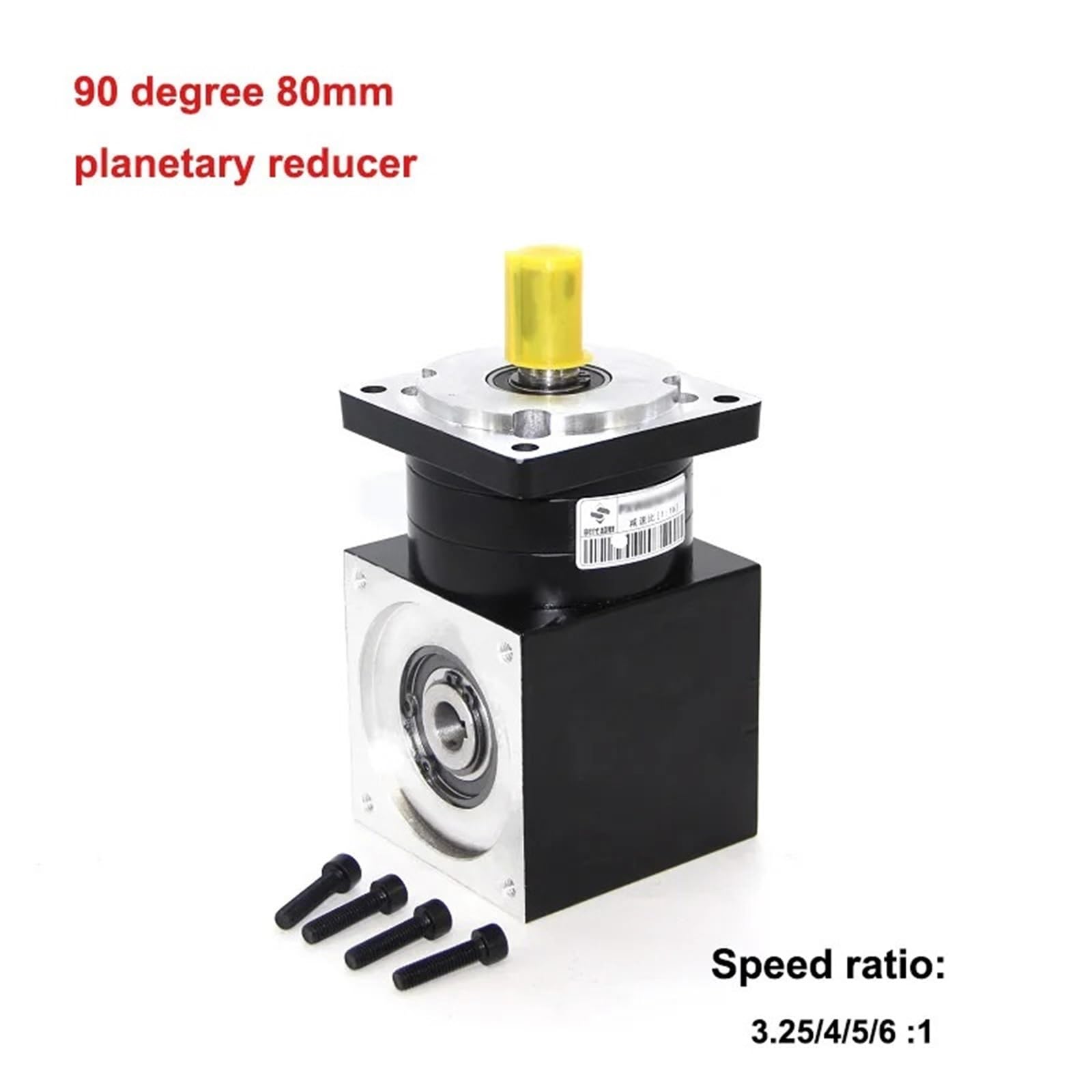 Reductor planetario de 90 grados y 86 mm con caja de engranajes de ángulo recto for servomotor paso a paso Nema34, relación de velocidad: 3:1, 4:1, 5:1 y 6:1. | 5 to 1