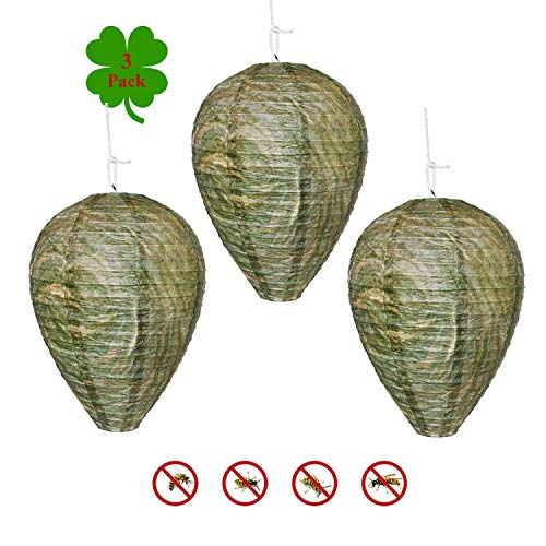 Outward Creations Wasp Nest Decoy - 3 Pack - Hanging Wasp Repellent