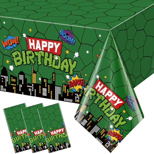 KEASKELL 3 Pcs Turtle Birthday Party Tablecloths Decorations Disposable Cartoon Turtle Table Cloths Plastic Rectangle Table Covers for Cartoon Theme Birthday Party Supplies 54x108 Inches
