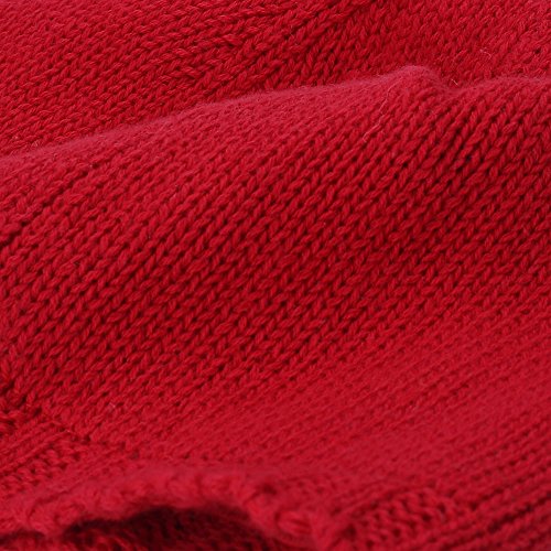Vivobiniya Toddler Baby Girl Lovely Bowknot Knit Hats Baby Hats 6m-4years Old (1-2years Old(Head Circumference 18.8-19.6in), red)