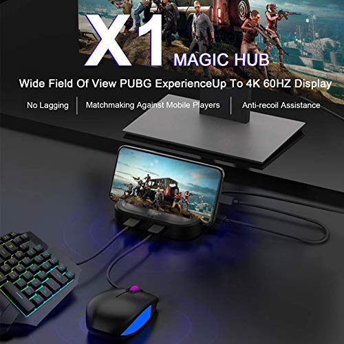 mewmewcat Conversor de teclado e mouse X1 Pro Type-C Adaptador 4K 144HZ para controlador BT Mobile G