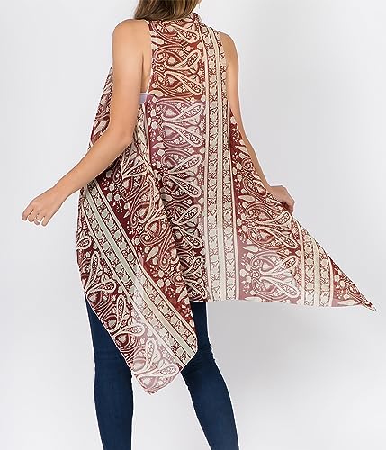 Image of Scarfand's Women's Sheer Open Front Lightweight Sleeveless Long Duster Cardigan Vest