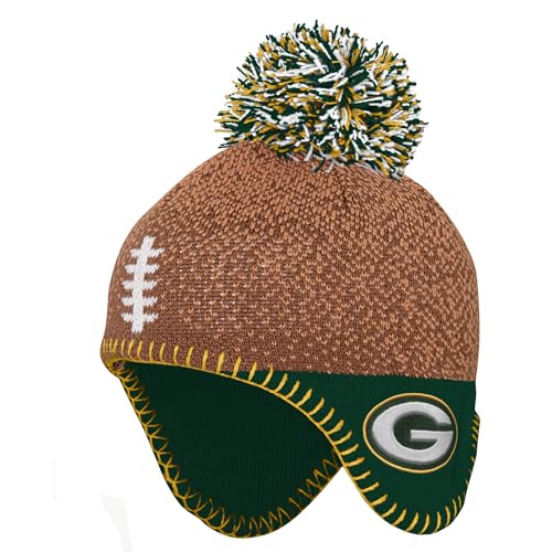 Image of Preschool NFL Football Head Knit Hat with Pom