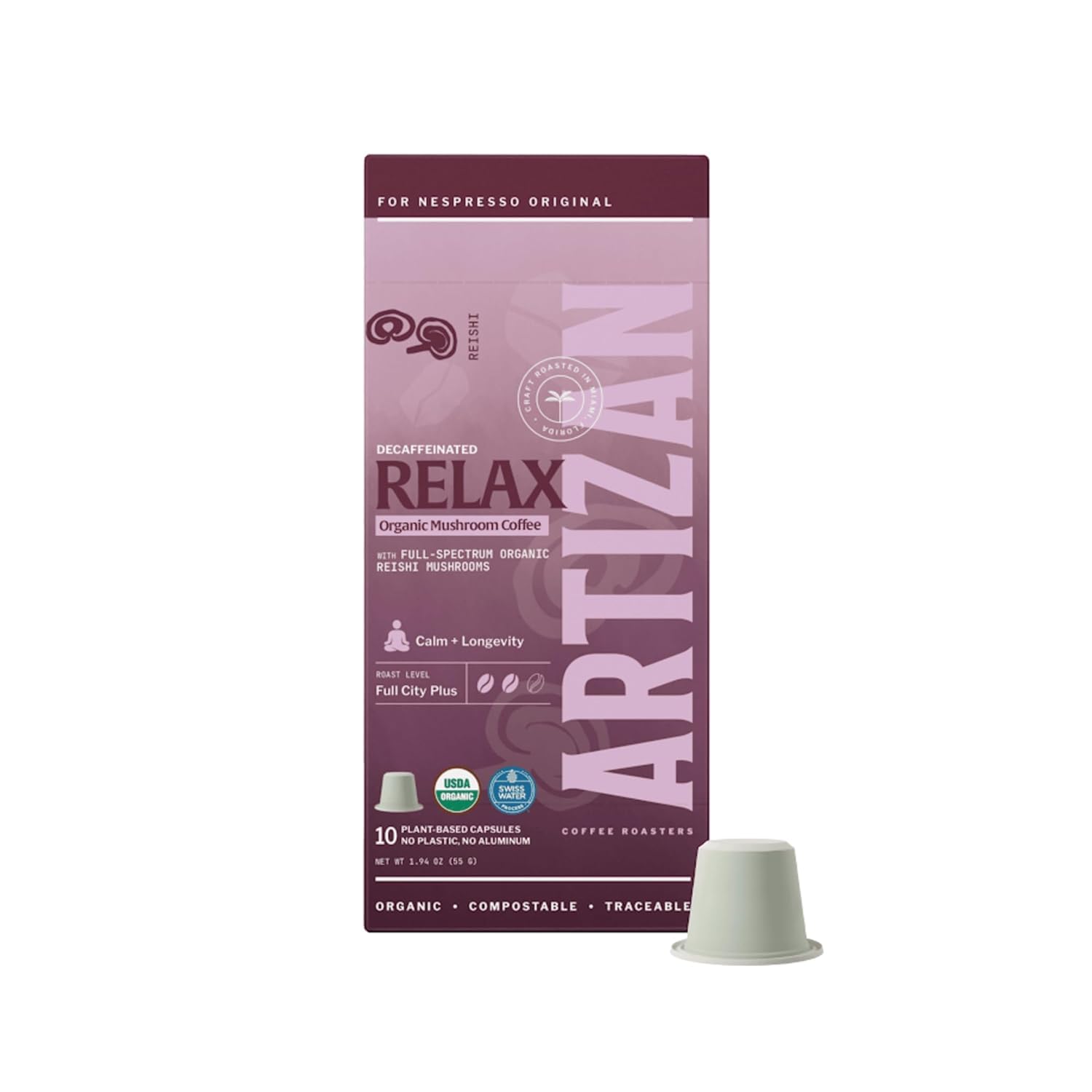 Amazon.com: Artizan Organic Reishi Mushroom Coffee Pods for