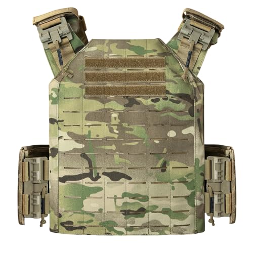 TWINFALCONS Chaleco Táctico Molle para Airsoft,Portaplacas Militar Compacto Ajustable,Nylon 1000D Molle de Corte Láser Chaleco para Paintball Policía Caza
