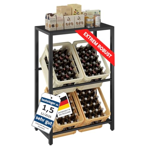STEELSØN Macondo Getränkekistenregal mit Ablage – stabiles...