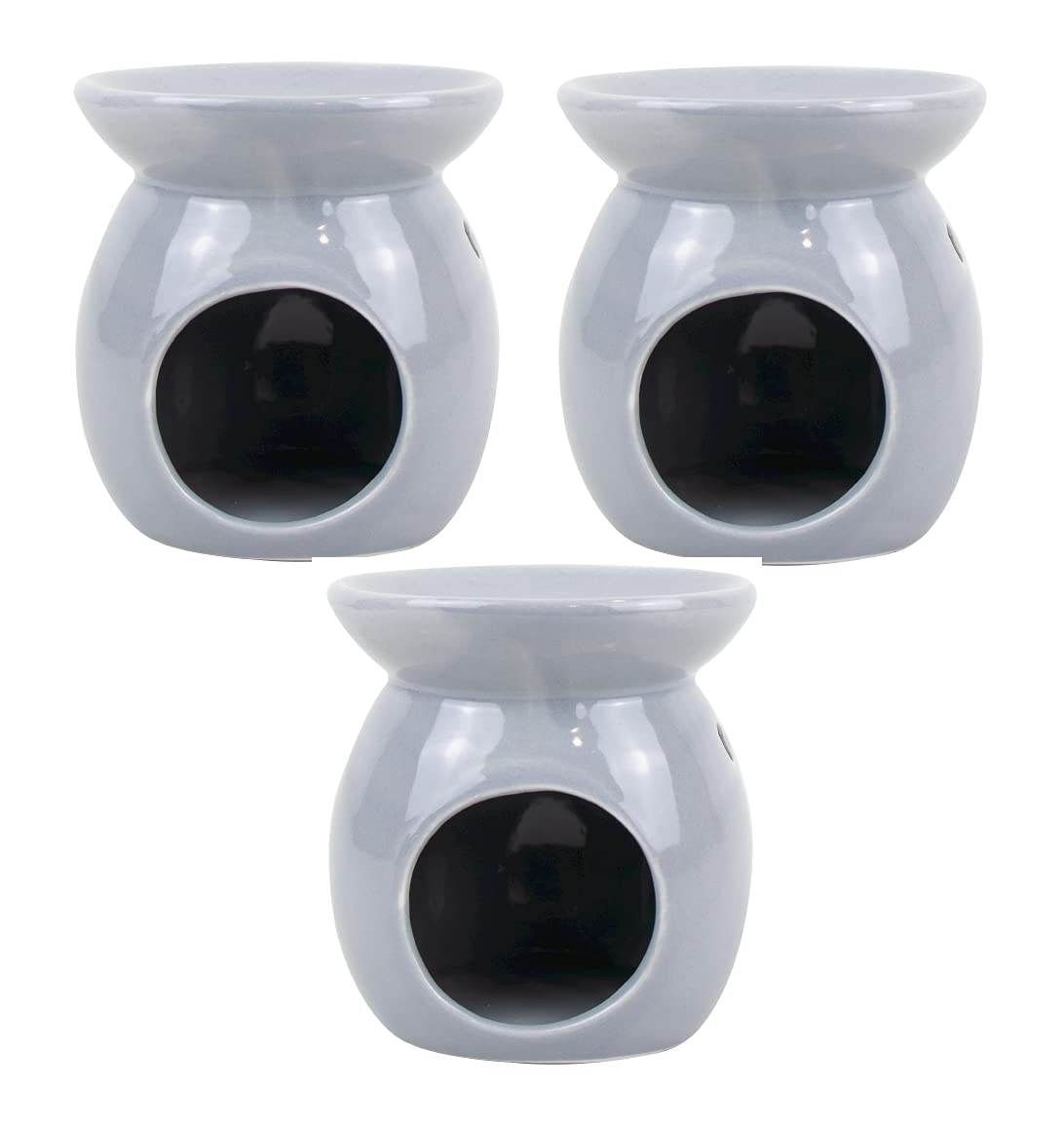 Skyte Grey Skyte® 3X Ceramic Wax Tarts Holder Candle Scented Diffuser For Aroma Oil And Wax Melts Home Office Oil Burners Wax Melt Burners (Grey)