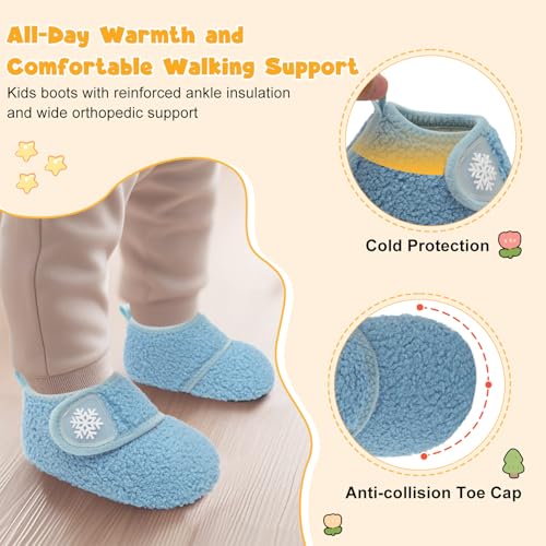 Scurtain Toddler Slippers Winter Boots Kids Slippers Girls Boys Toddler Snow Boots Baby Warm Socks Lightweight House Shoes Non-Slip Ankle Booties Walking Shoes2