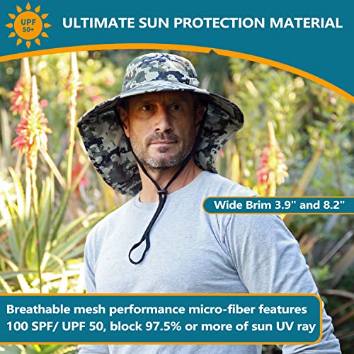 Image of Solaris Sun Hat with Neck Flap, UPF 50 Sun Protection Lightweight Sun Cap for Men Women, Wide Brim Hat for Fishing Hiking