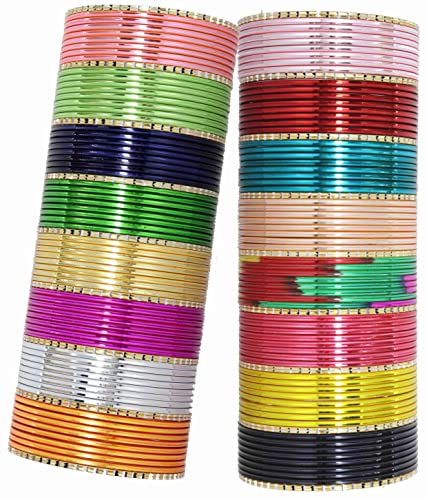 Base Metal Bangle Set for Women and Girls, Multi-Color, Pack Of 146