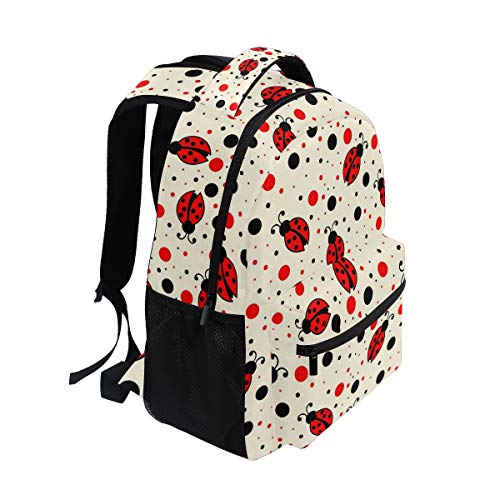 ALAZA Ladybugs Polka Dot Large Backpack Personalized Laptop iPad Tablet Travel School Bag with Multiple Pockets2