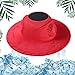 KUMADAI Cappello Ventilatore Pannello Solare Cappello Pescatore Uomo Donna Cappellino con Ventilatore a Batteria Cappello Visiera di Ventilatore Raffrescatore Cappello Anti UV,Rosso