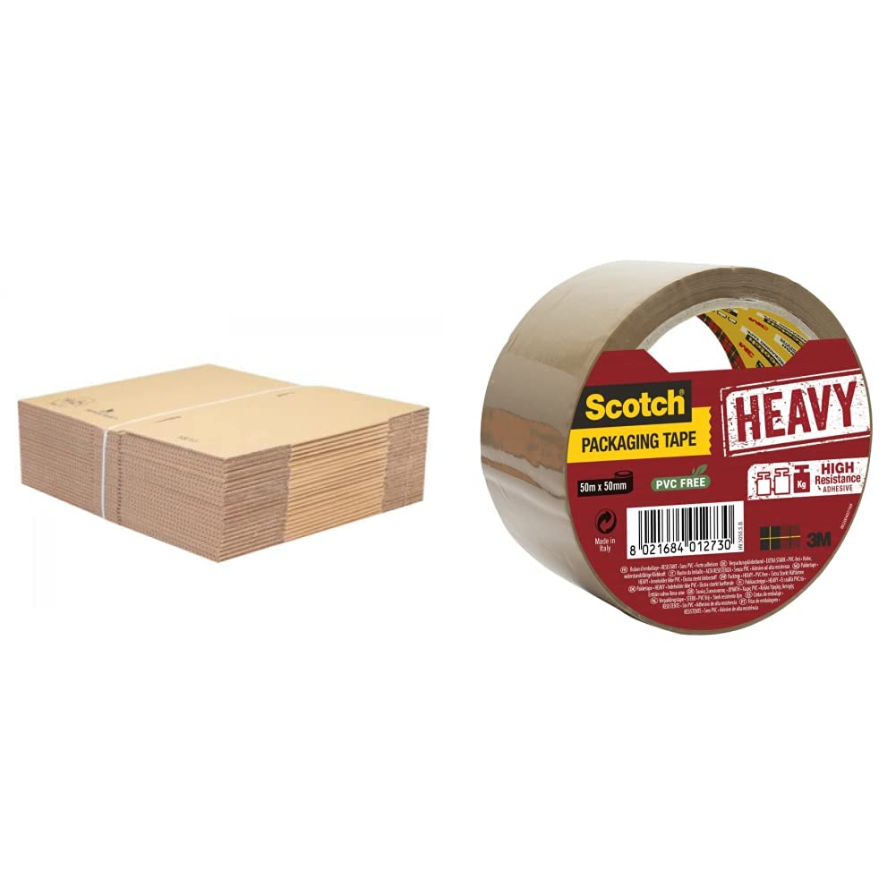 Boites en 40x30x27 cm anti-déchirure charge 20 kg avec rouleau adhésif épais 140g Bp977
