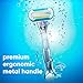 Gillette Venus Platinum Extra Smooth Metal Handle Women's Razor, Handle + 4 Blade Refills