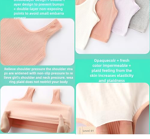 Training Bras for Girls Seamless Cami Bralettes Sports Vest/Girls Sports Bra 6-14 Years3