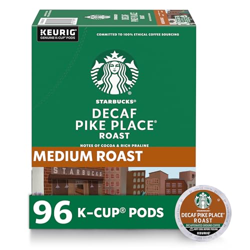 Starbucks K-Cup Coffee Pods, Medium Roast Coffee, Decaf Pike Place Roast, 100% Arabica, 4 boxes (96 pods total)