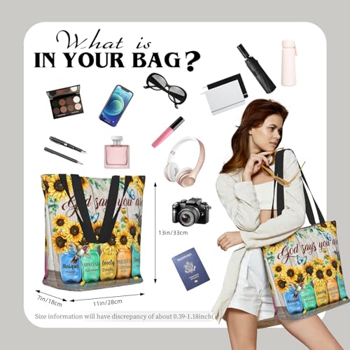 Tote Bag for Women with Zipper, Everyday Carry, Large Capacity Reusable Shopping Bag for Groceries & Travel4