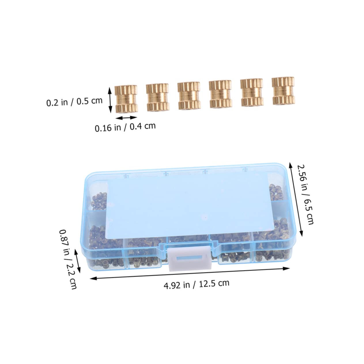 PRETYZOOM 1500pcs Brass Knurled Nuts Injection Nuts Insert Thread Threaded Inserts Easy to Use