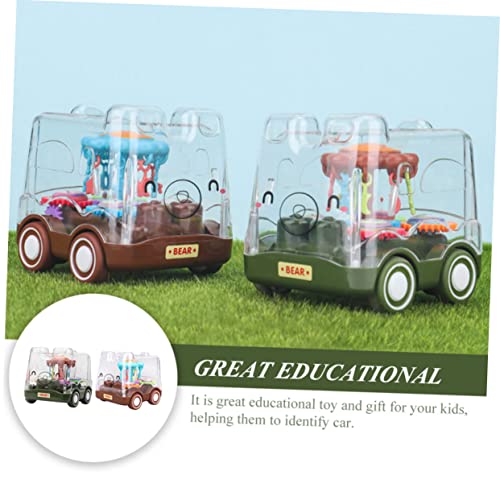 ibasenice 4 Peças De Brinquedos Educativos Para Brinquedos Pré-Escolares Mini Ônibus Escolar Brinque