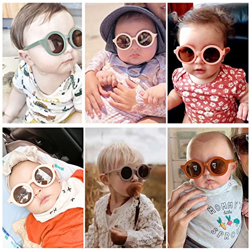 Hycredi Bendable Round Baby Polarized Sunglasses Flexible with Strap for Newborn Infant Toddlers Age 0-24 Months3
