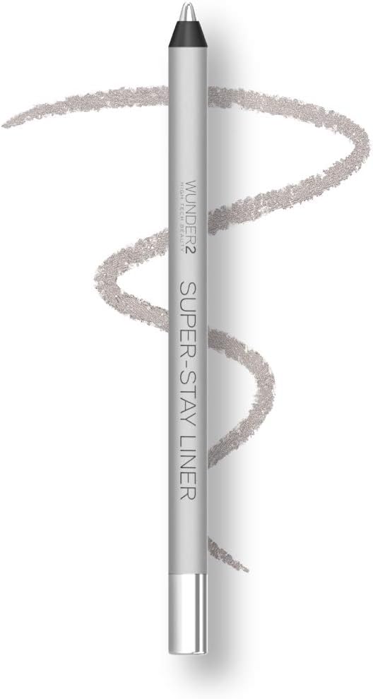 WUNDERBROW Super-Stay Liner Waterproof Eyeliner Pencil, Metallic Silver, Cruelty-Free