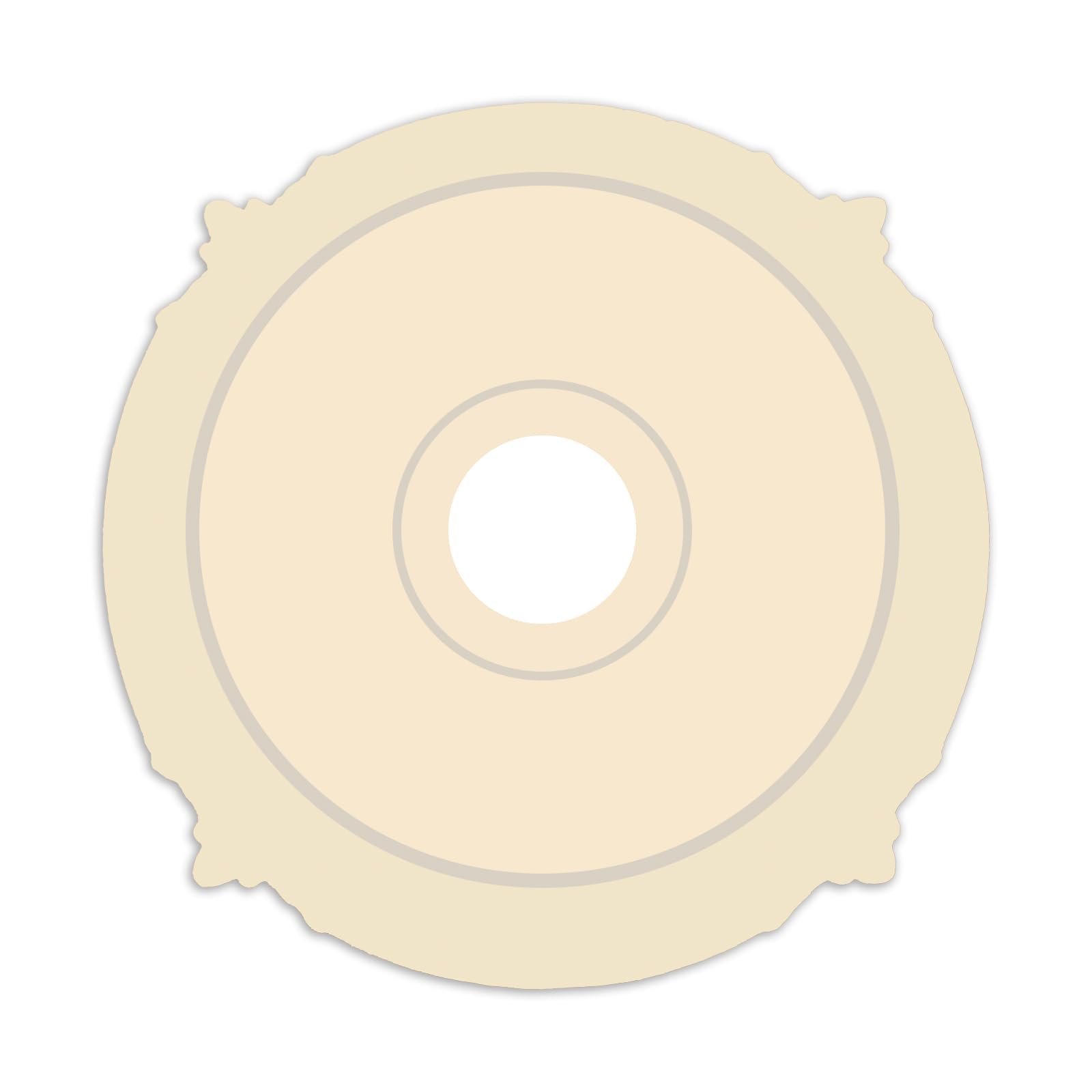 EIFHYT Primed Urethane Ceiling Medallion for Light Fixtures and Ceiling Fans, 18"OD x 4"ID x 1-1/8"P (Fits Canopies up to 7-3/4") White. — Amazon image 5