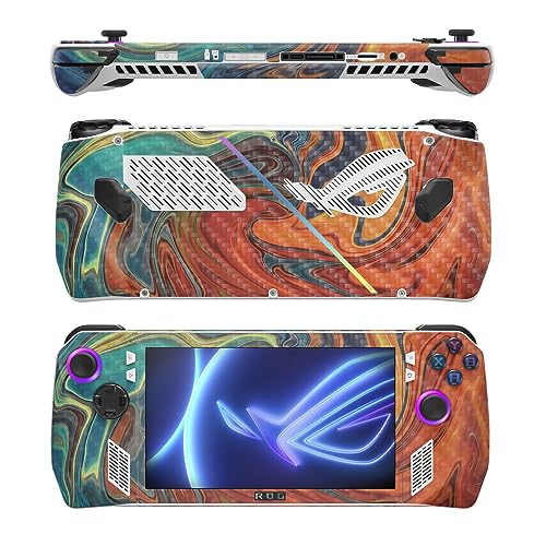 Image of MightySkins Carbon Fiber Skin Compatible with Asus ROG Ally - Lava Water | Protective, Durable Textured Carbon Fiber Finish | Easy to Apply
