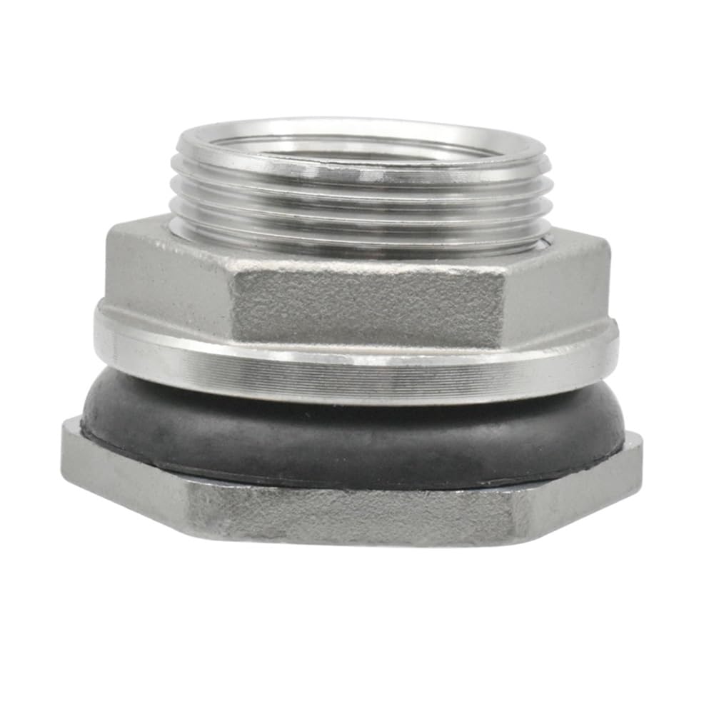 Acoplador De Conexión, 1/2 "3/4" 1 "1-1/4" 1-1/2 "2" BSP Rosca Hembra Acoplador De Conexión De Tubería De Acero Inoxidable 304 Orificio De Drenaje del Tanque De Agua Plateado(DN25)