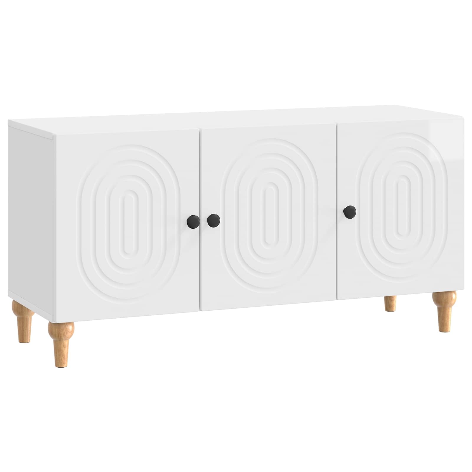Meuble TV blanc brillant : résoud les problèmes de place avec ses rangements en bois moderne