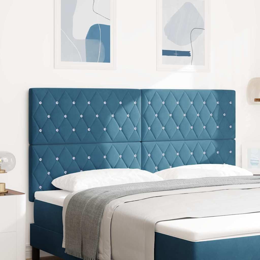 Cabecero Azul Oscuro 180 cm Terciopelo Pino Macizo Diseño Moderno Resistente y Duradero para Dormitorio Juvenil Fondo de Cama