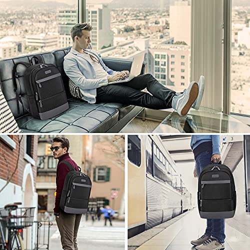 Landici Travel Laptop Backpack,Business Backpack Computer Bag With Laptop Compartment,Waterproof Commuter Back Pack Bookbag For School College Work For Men Women Fits 14-15.6 Inch Notebook,Black #TOP6