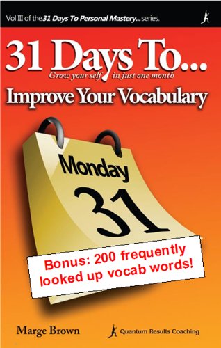 31 Days To Improve Your Vocabulary With A Bonus Of 200 Frequently Looked Up Words EBook Brown