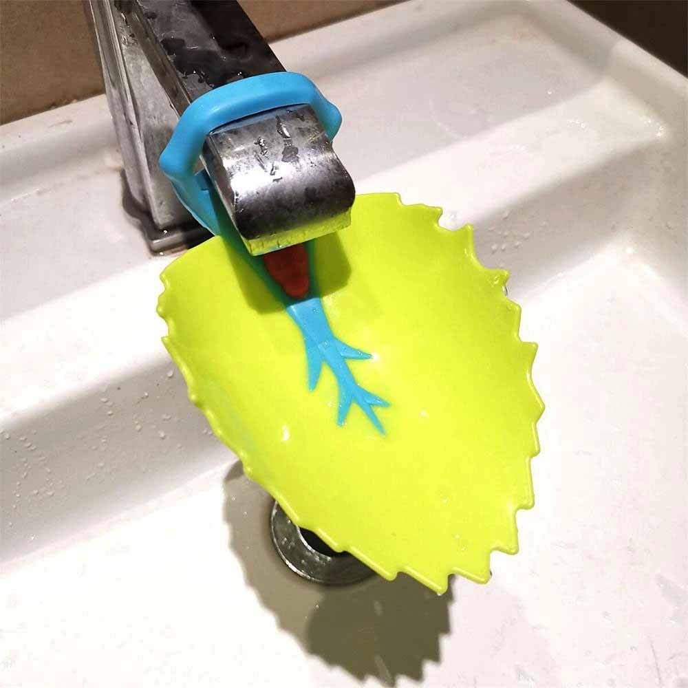 EutuxiaWater Spout & Faucet Extender for Kitchen and Bathroom Sinks. Perfect for Babies, Toddlers, Kids. Safe, Fun, and Easy Hand Washing Solution for Children. Unique & Cute Leaf Design. [Blue]