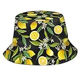 Sombreros de Pescador Unisex de limón Amarillo Vintage, Sombreros de Pescador empacables para Exteriores, Viajes de Verano, Senderismo, Gorras de Playa para Hombres y Mujeres
