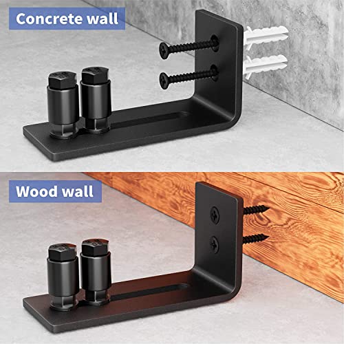 Hahaemall Sliding Barn Door Floor Guide, Barn Door Guide For Bottom Adjustable Roller And Wall Mount System, Smoothly And Quietly, Black, 1 Pack #TOP3