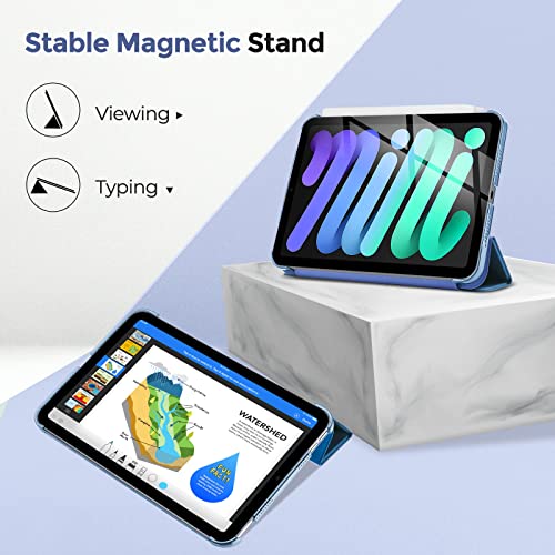 Image of ProCase Smart Case for iPad mini 7 A17 Pro 2024 /Mini 6 2021 8.3 inch -Blue | Slim iPad Mini 7th /6th Gen Case Hard Back Cover for iPad Mini 7th Gen A2995 /A2996 /A2993 /6th Gen A2567 A2568 A256