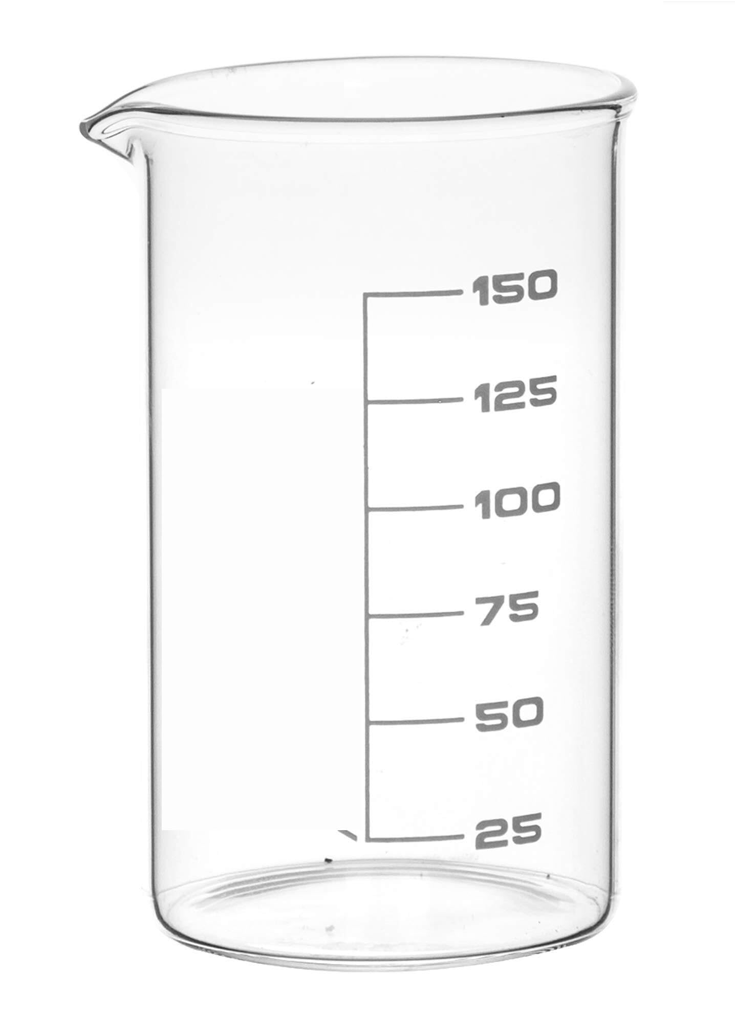 Zlewka laboratoryjna, Zlewka szklana borokrzemowa 3, 25 ml Wysoka forma Wylewka 2,5 Podziałka Do użytku laboratoryjnego 10 szt
