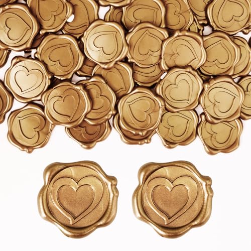 CoKeeSun Lot de 50 sceaux autocollants dorés, style vintage, décoration classique pour...