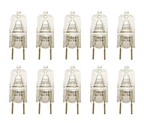 Vstar® G8 120V 20W Halogen Light Bulbs,2700K,with G8 Base,Shorter<35mm(10 Pcs)