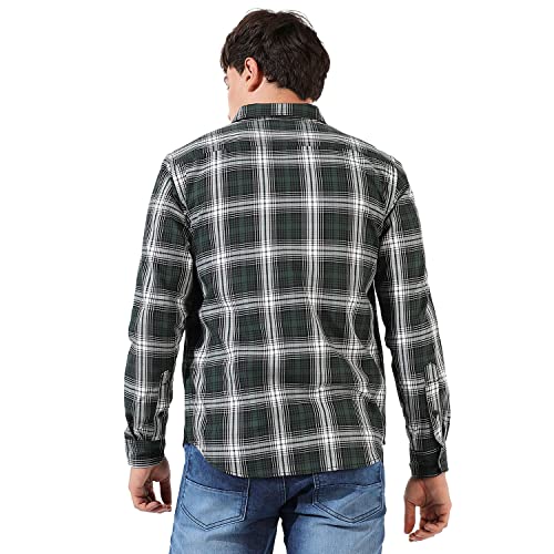 Image of CAHOOT Men's Button Up Shirt for Casual Wear | Regular Fit | Poly Lycra Shirt Crafted with Short Sleeve & Enhanced Stretch Comfort Fit for Everyday Wear